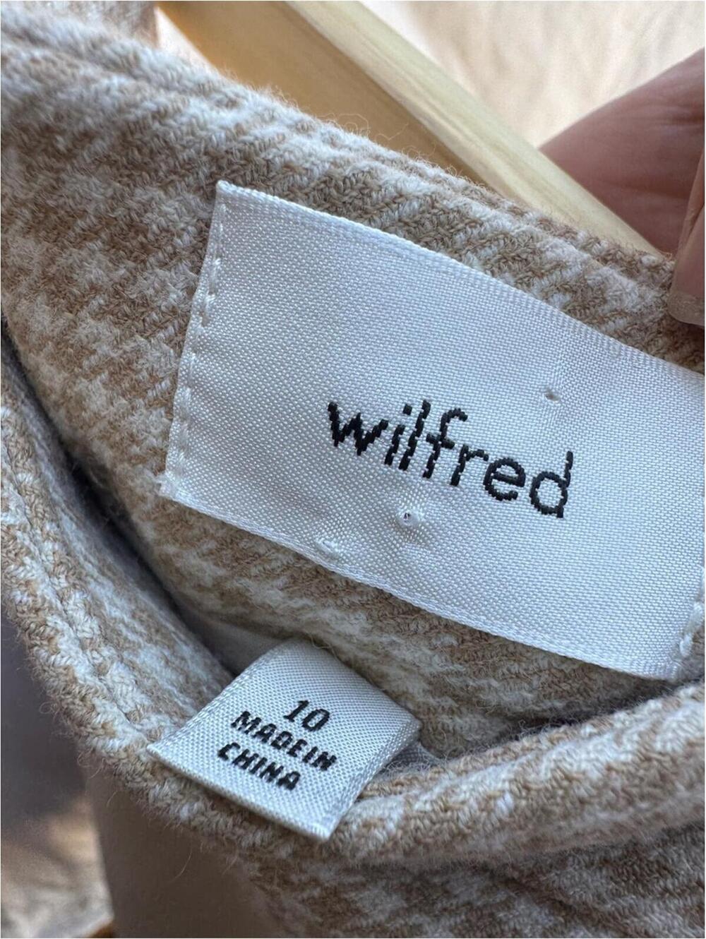 Aritzia Wilfred Patio Midi Skirt - Checkered Tan - 10 - Picture 8 of 9